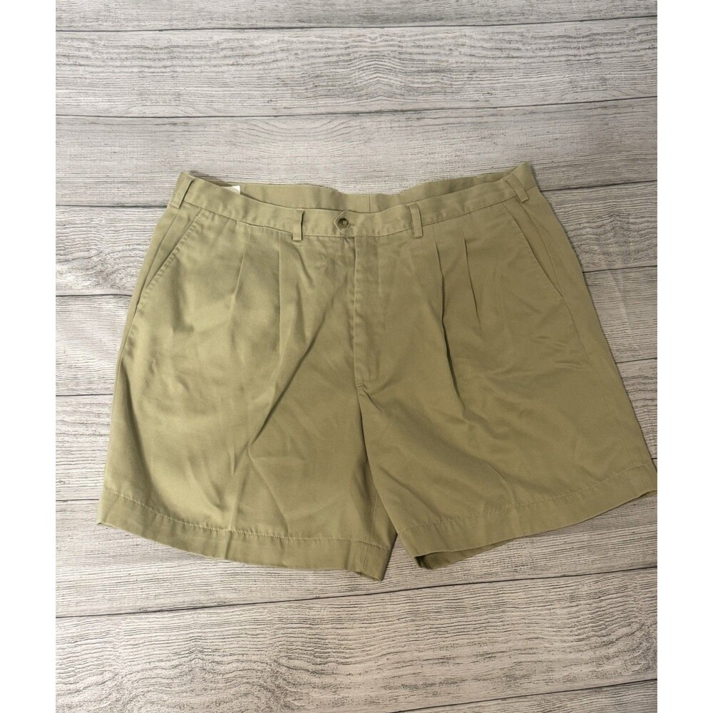Cypress Links Pleated Chino Shorts Size 44 Beige Cotton Blend Golf -146-
